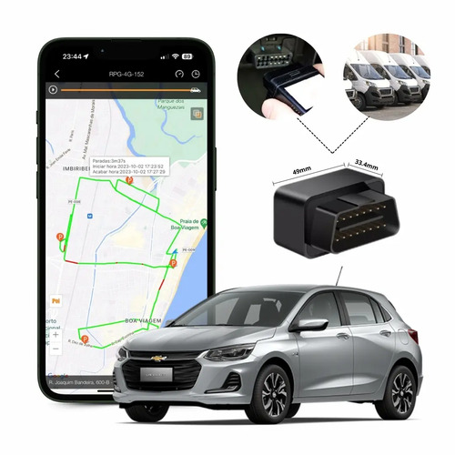 Brasilsat GPS OBD-4GF plug no conector de diagnóstico